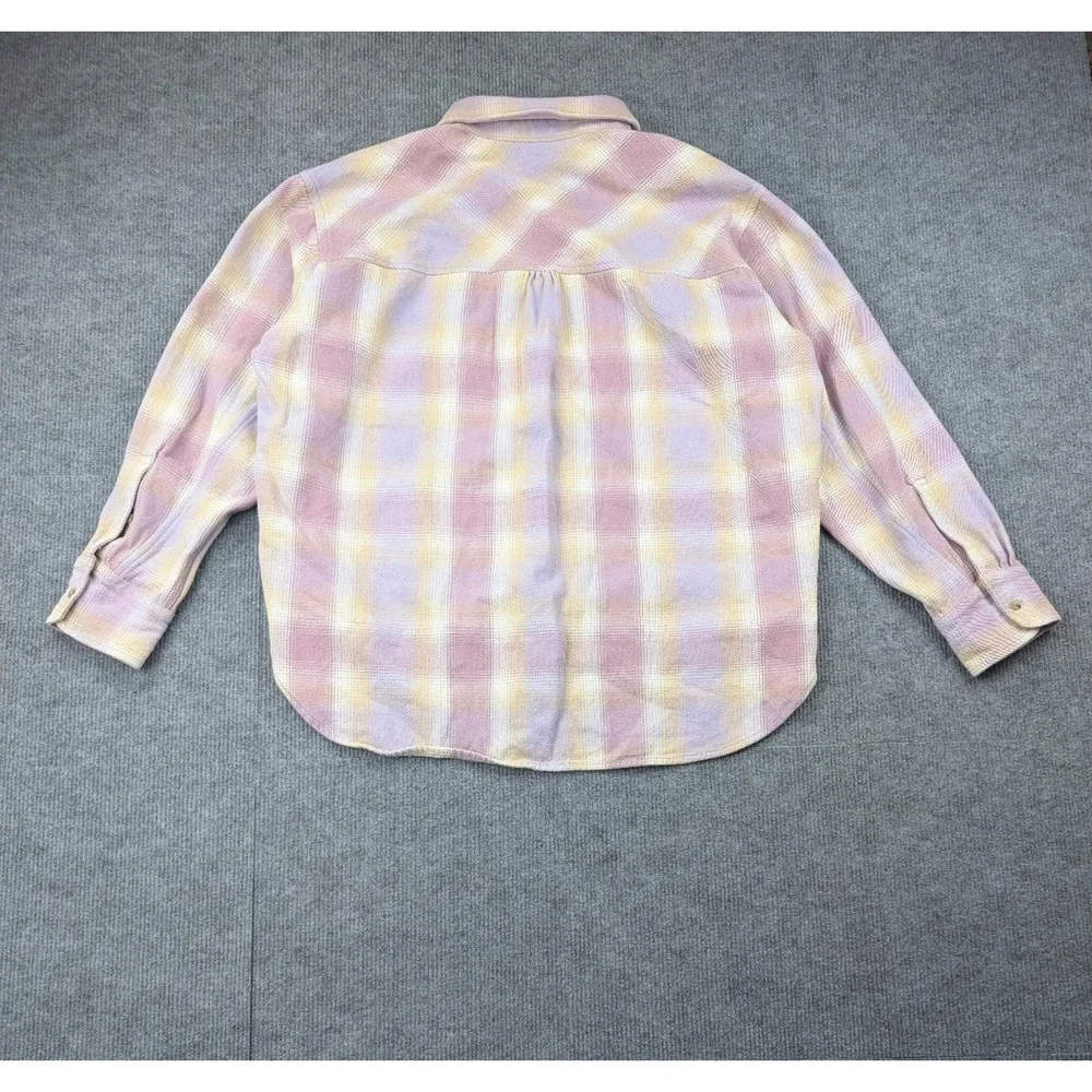 J Crew Relaxed Button Up Shirt Womens Medium Heavy Knit Shacket Lumberjane Plaid